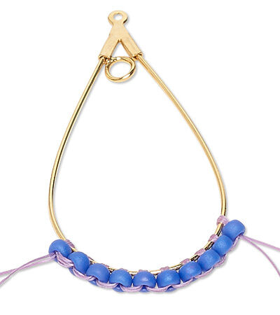 Teardrop hoop with seed beads